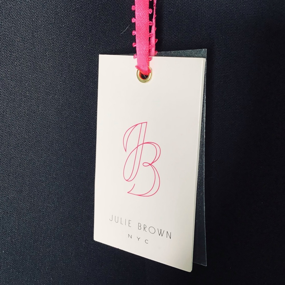 JB by Julie Brown Silk Ahoy black tuxedo satin waist cropped pants size 10 NWT - Picture 10 of 14